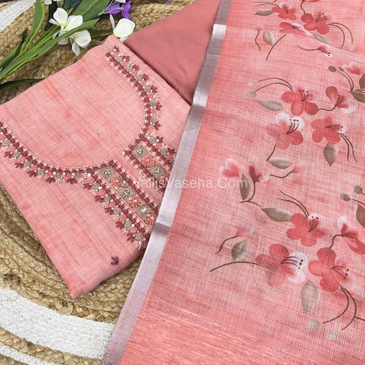 Tissue Linen Salwar Material  | VVUSM007