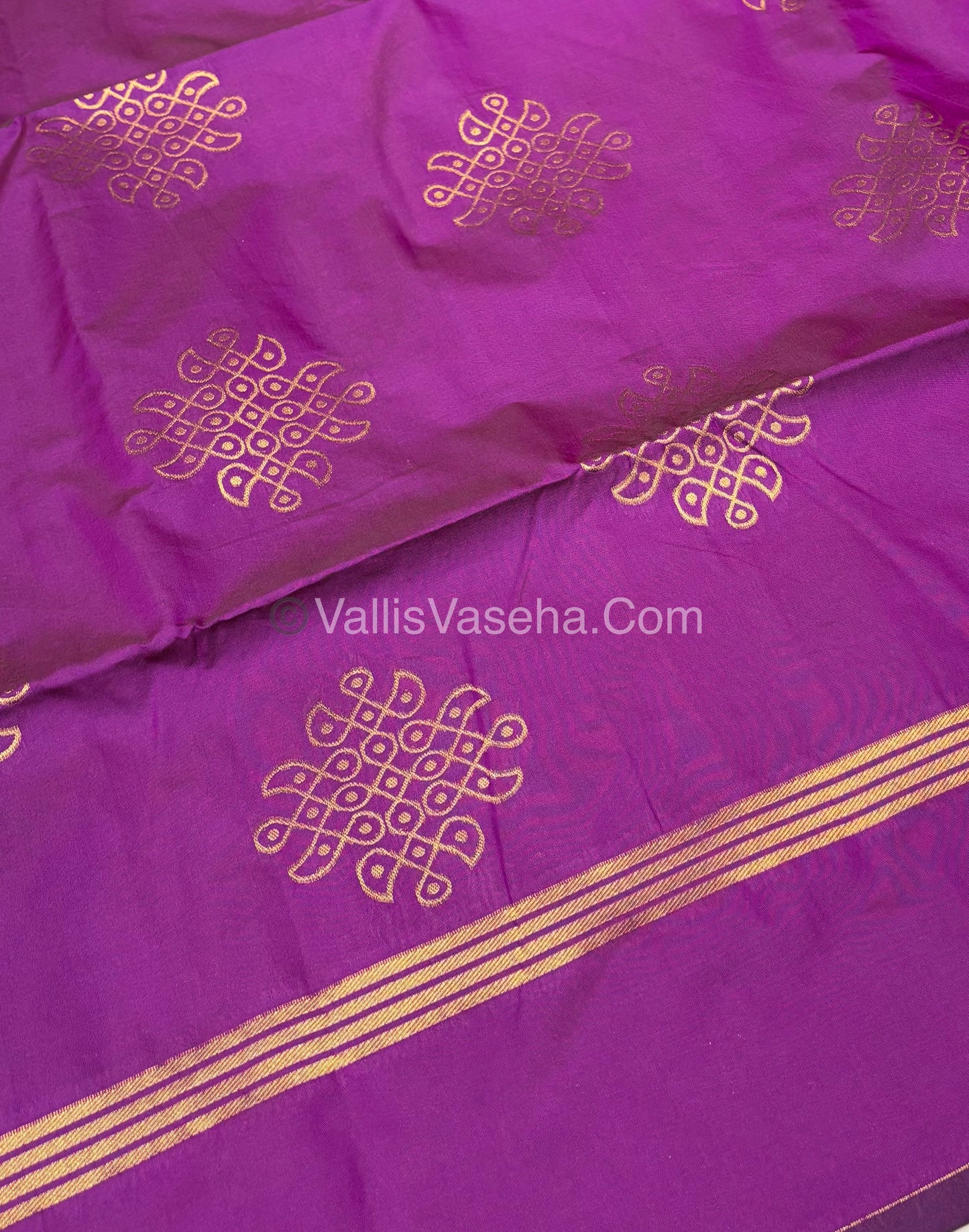 Semi Soft Silk - Kolam Design - Dark Purple Shade -VVSSS029