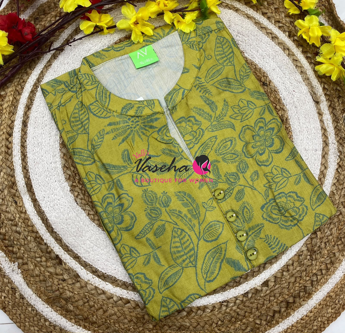 Ready Made - Nye Viscose Silk  - Straight Cut Kurti - VVRK010