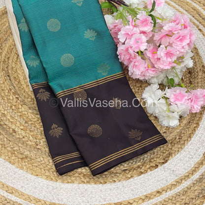 Half Mix - Pure Soft Silk Saree - Long Retta Petta Border with Butta - VVPSS075