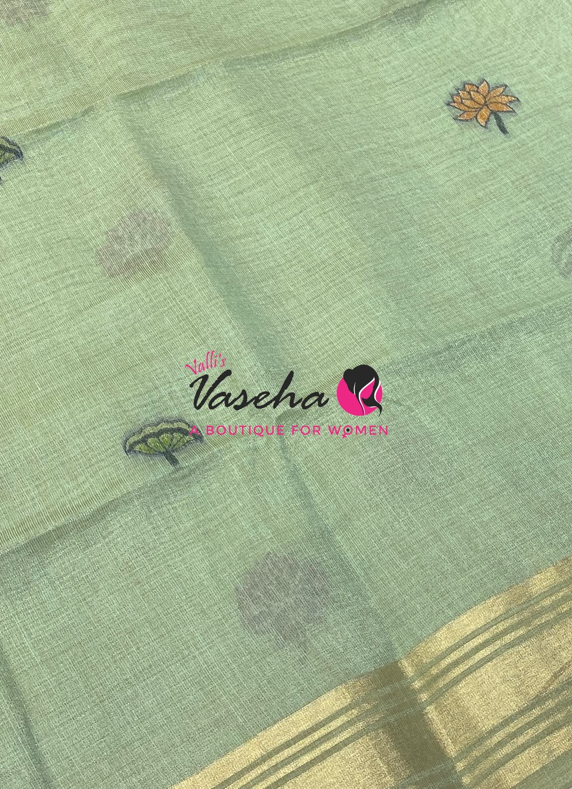 Muga Tissue Linen Saree - Blue Shade - VVMLT003