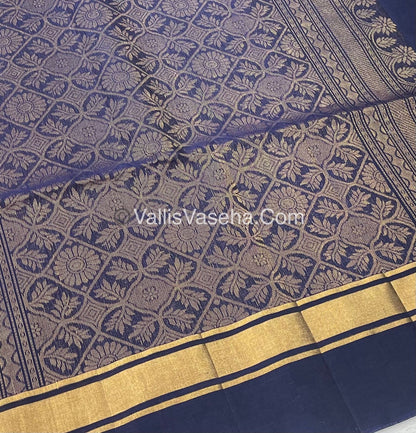 Kora Silk Saree - SICO -  Green With Blue Shade  - VVKS002