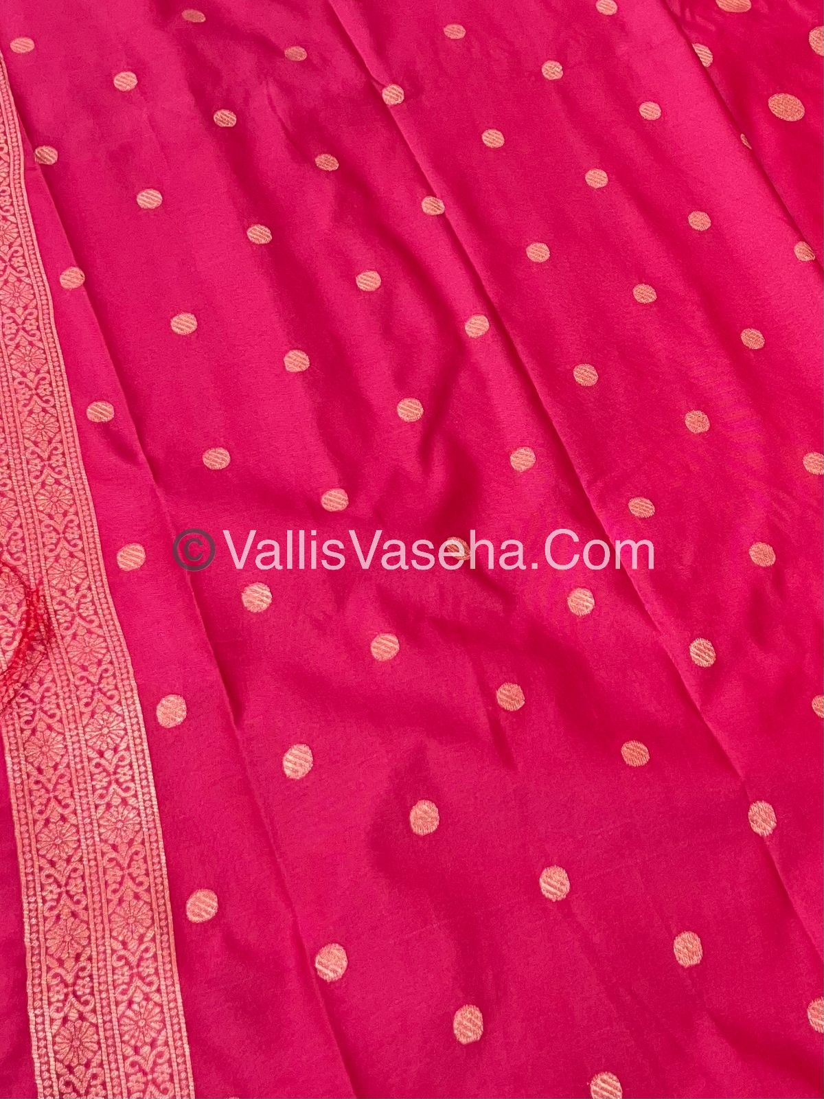Semi Soft Silk - Deer Butta Border - Pink Shade -VVSSS017