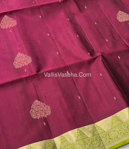 Pure Soft Silk Saree - Maroon & Green Combo - VVPSS048