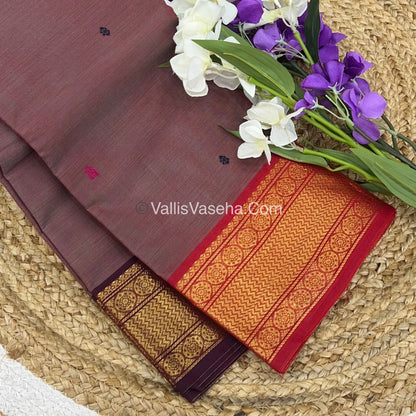 Kanchi Cotton Saree - Butta Design with Ganga Jamuna Border VVKCS008