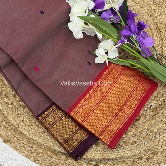 Kanchi Cotton Saree - Butta Design with Ganga Jamuna Border VVKCS008