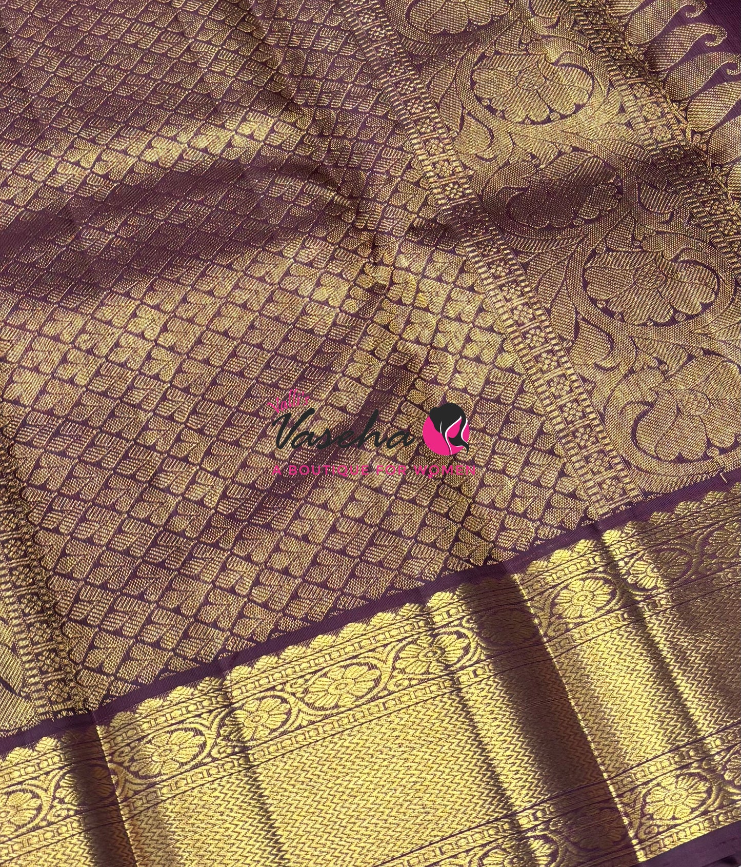 Pure Kanchipuram Silk Saree - Vairavoosi Design  - Brown Shade - VVPS059