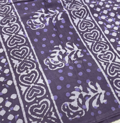 Pure Soft Mul Mul Cotton Sarees - Hand Block Prints - VVMMC006