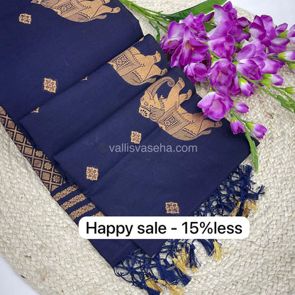Mulberry Semi Silk - Navy Blue  Shade - VVMSS001