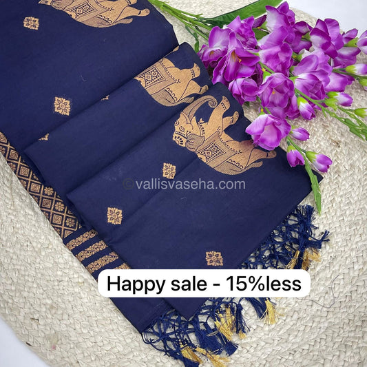 Mulberry Semi Silk - Navy Blue  Shade - VVMSS001