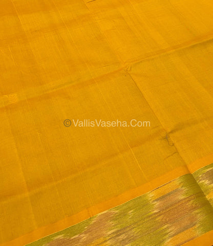 Semi Silk Cotton Saree -  Blue & Yellow - VVSSC001