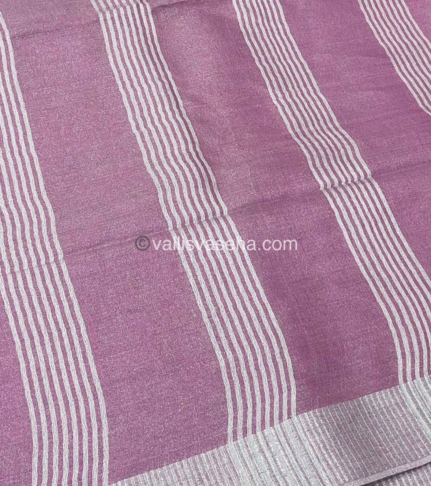Tissue Linen Saree - Baby Pink Shade - VVTLS001