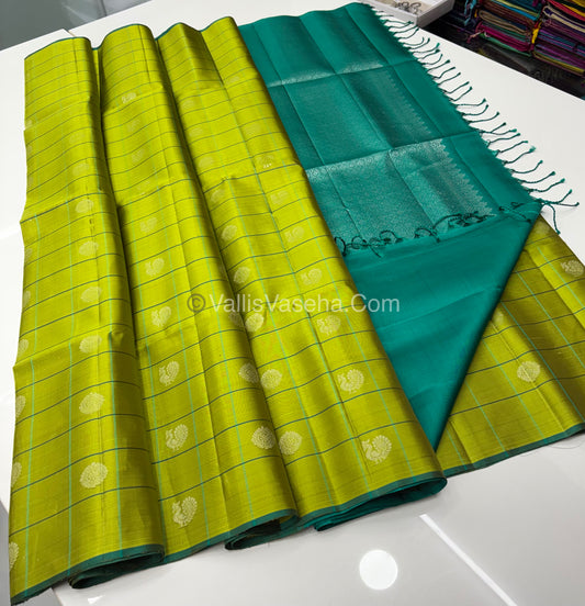 Pure Soft Silk Saree - Green & Sea Green Shade - VVPSS055
