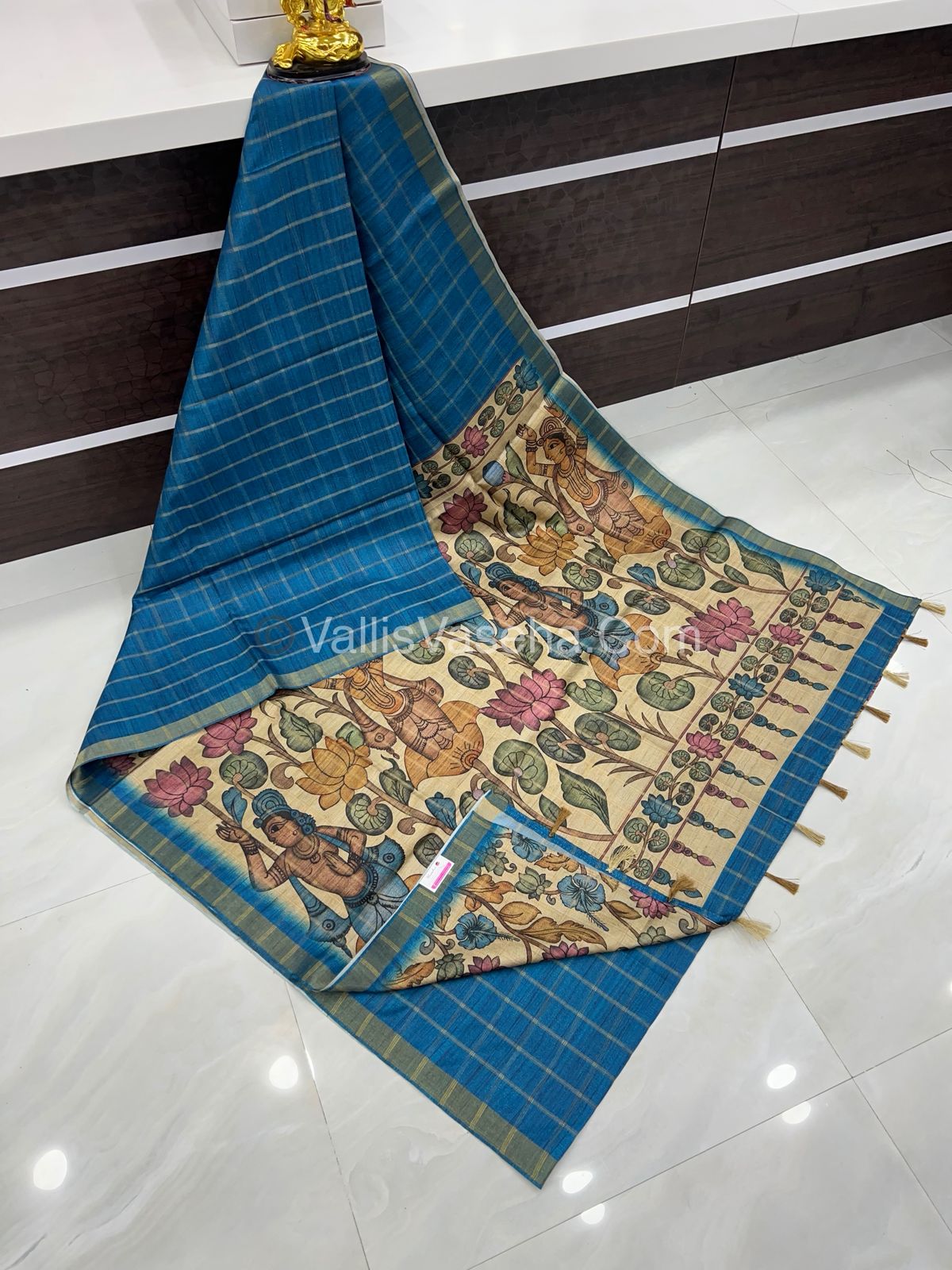 Semi Gicha Tussar Silk Saree - checks pattern - VVSGT001