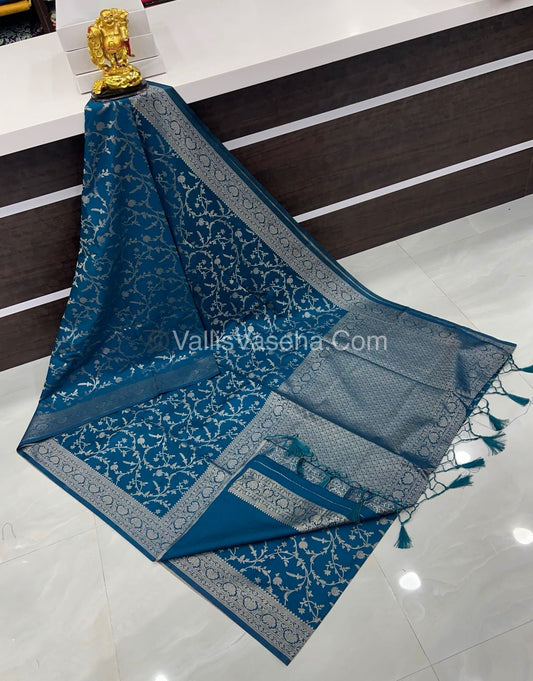 Banarasi - Heritage Silk - Semi Kathan Silk - Ramar Blue Shade- VVBHS001