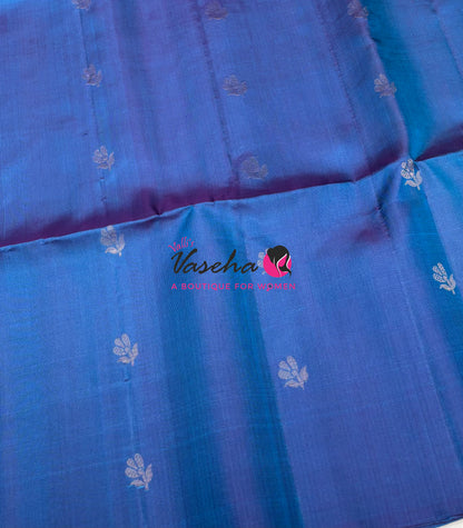 Pure Soft Silk Saree  - Blue With Yellow - VVPSS118