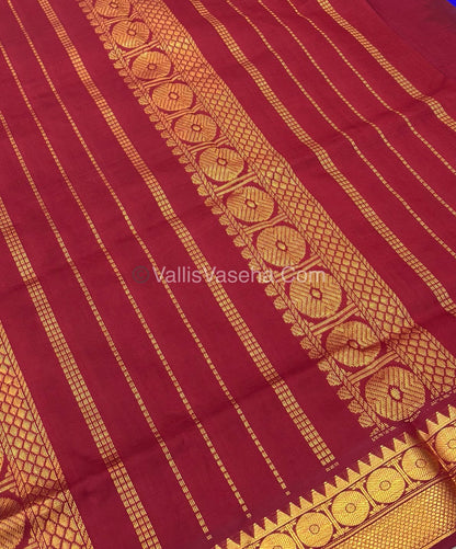 Semi Silk Cotton Saree - Blue With Red Shade - VVSSC005