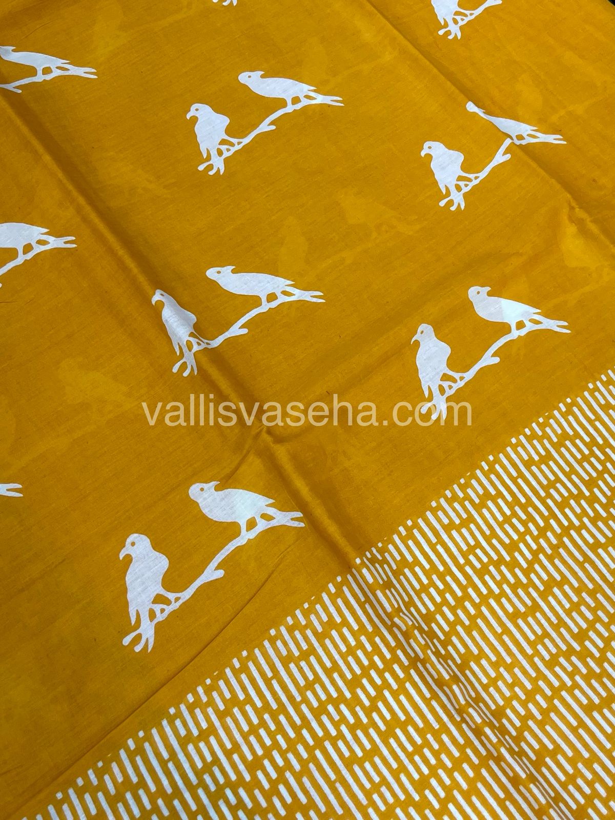 Pure Soft Mul Mul Cotton Sarees - Hand Block Prints - VVMMC008