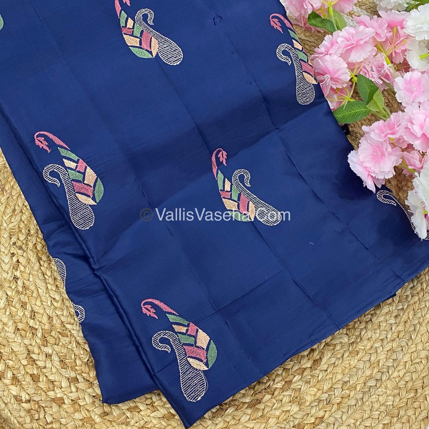 Butter Silk - Navy Blue & Purple Combo - VVBS002
