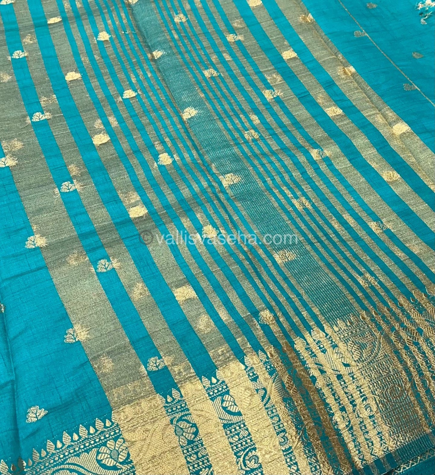 Semi Tussar Silk Saree - Blue Shade - VVSTS008