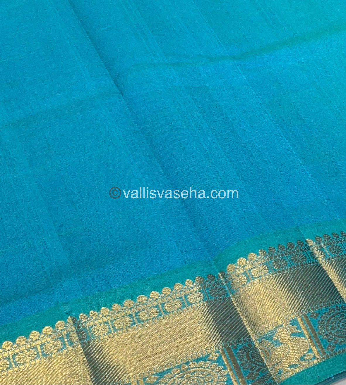 Pure Silk Cotton Saree - Mayil & Chakkaram Design - Lavender With Purple Blue - VVMC001