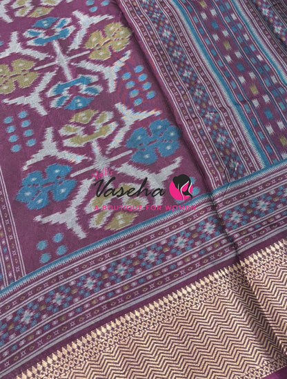 Casual Wear - Semi Patola Silk - Blue & Purple Shade - VVSPS001