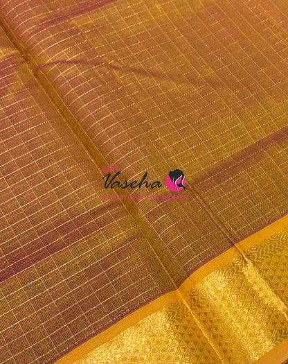 Pure Silk Cotton Saree - Zari Checks - VVCSC001