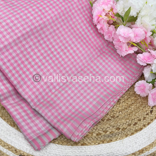 Nayanthara Inspired Checks Tissue Sarees | Nayanthara Hit Design |- VVNTS001 - Pink Shade