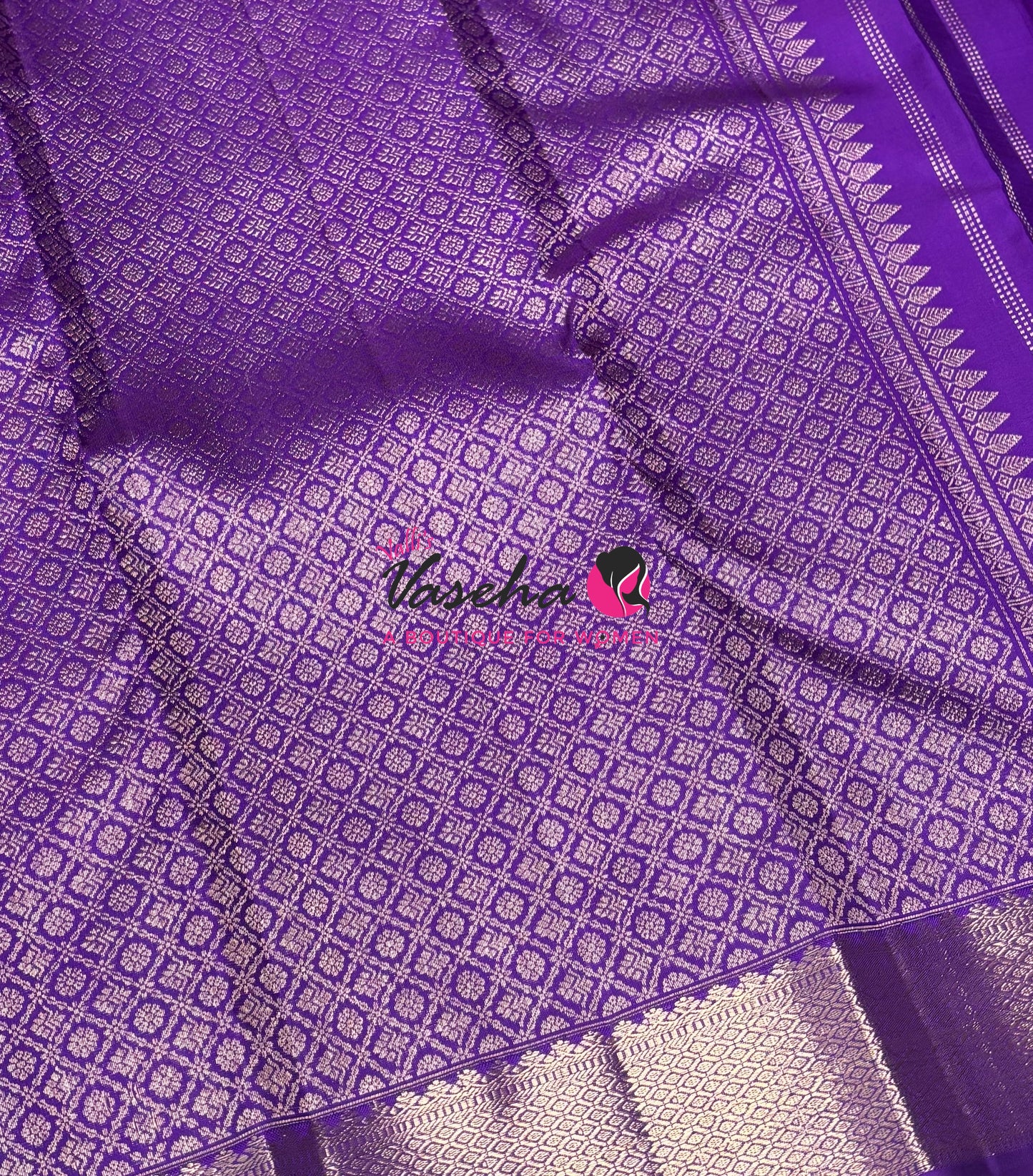 Pure Kanchipuram Silk Saree - Vairavoosi Design  - Purple Shade  - VVPS087