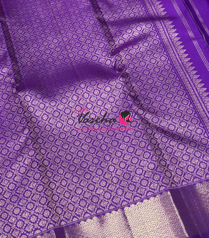 Pure Kanchipuram Silk Saree - Vairavoosi Design  - Purple Shade  - VVPS087