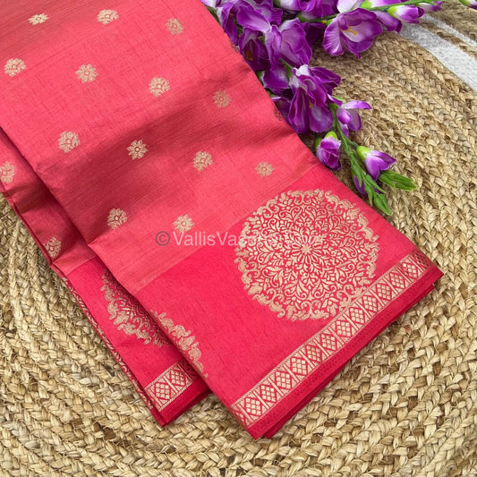 Semi Tussar Silk Saree - Peach shade - VVSTS035