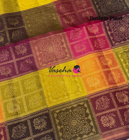 Pure Soft Silk Saree - Partly Pallu -  Half & Half Saree - VVPSS088