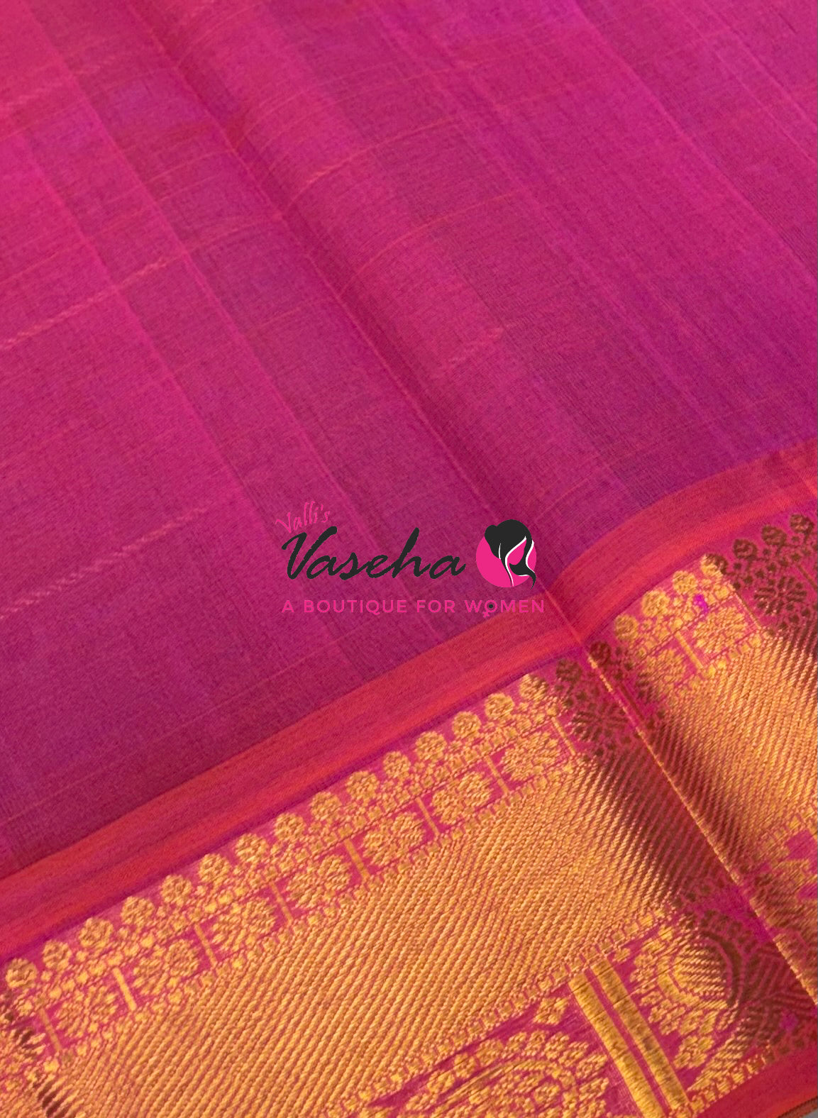 Pure Silk Cotton Saree - Mayil & Chakkaram Design - Blue With Pink Shade - VVMC001