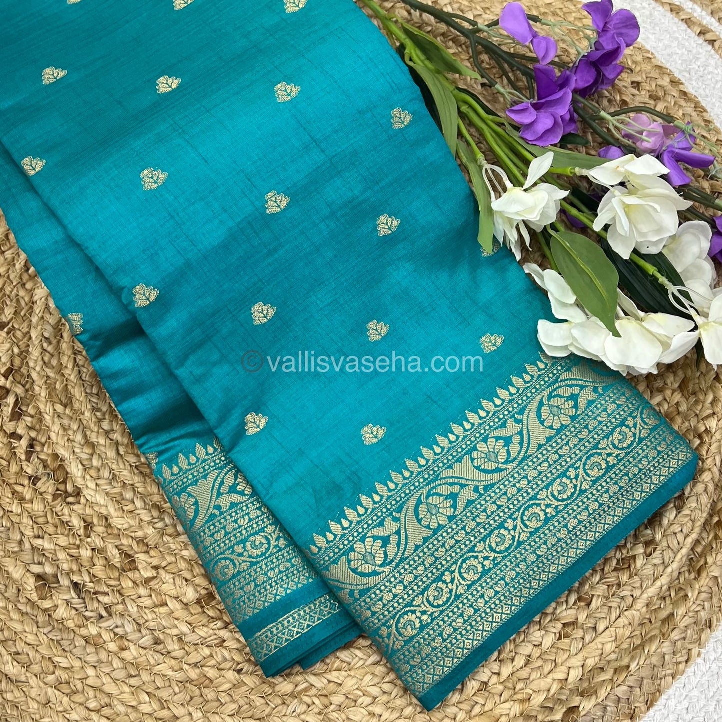 Semi Tussar Silk Saree - Blue Shade - VVSTS008