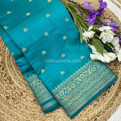 Semi Tussar Silk Saree - Blue Shade - VVSTS008