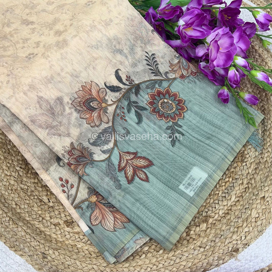 Semi Chanderi Saree - Digital Printed - VVSCD001