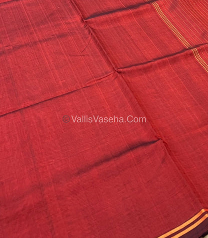 Pure Silk Cotton Sarees - Rust Orange Shade - VVPSC003