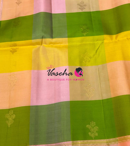 Pure Soft Silk Saree - Partly Pallu -  Half & Half Saree - VVPSS088