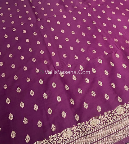 Banarasi - Heritage Silk - Semi Kathan Silk - Purplish Wine Shade - VVBHS006