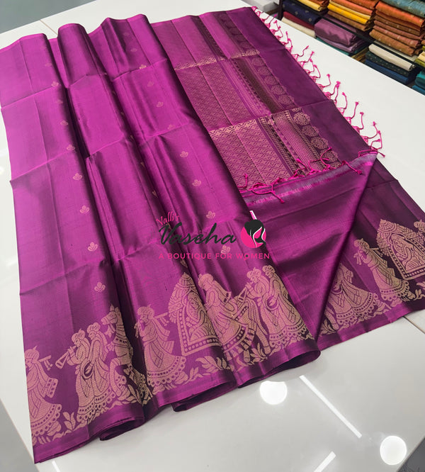 Pure Soft Silk Saree  - Purple Shade - VVPSS094