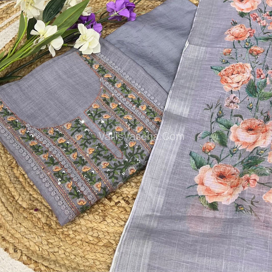 Tissue Linen Salwar Material  | VVUSM007