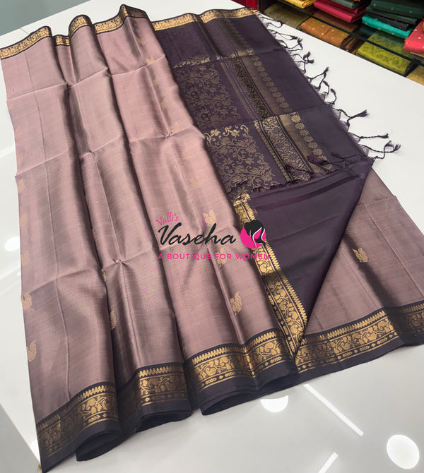 Pure Soft Silk Saree - Chocolate & Brown Shade - VVPSS099