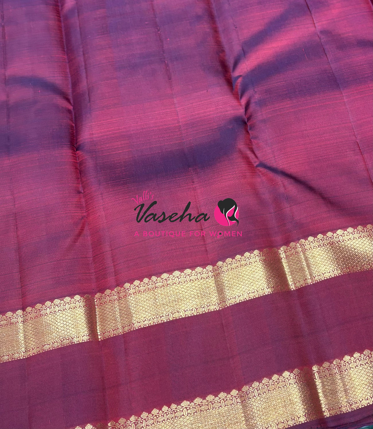 Pure Kanchipuram Silk Saree - Dual Tone Maroon Shade - VVPS095