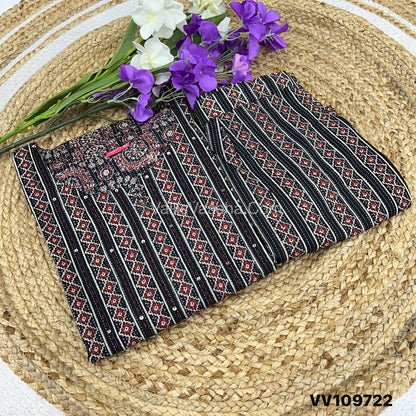 Trendy Printed  Cotton - Co-ord Set - Black Shade - VVRCS001