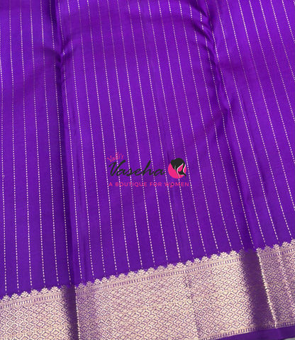 Pure Kanchipuram Silk Saree - Vairavoosi Design  - Purple Shade  - VVPS087