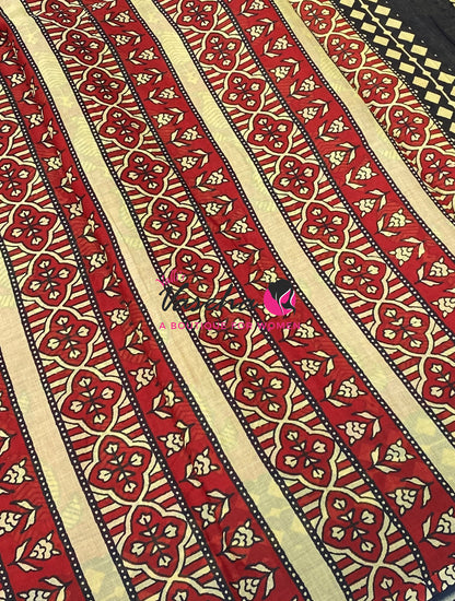 Pure Soft Mul Mul Cotton Sarees - Hand Block Prints - VVMMC011