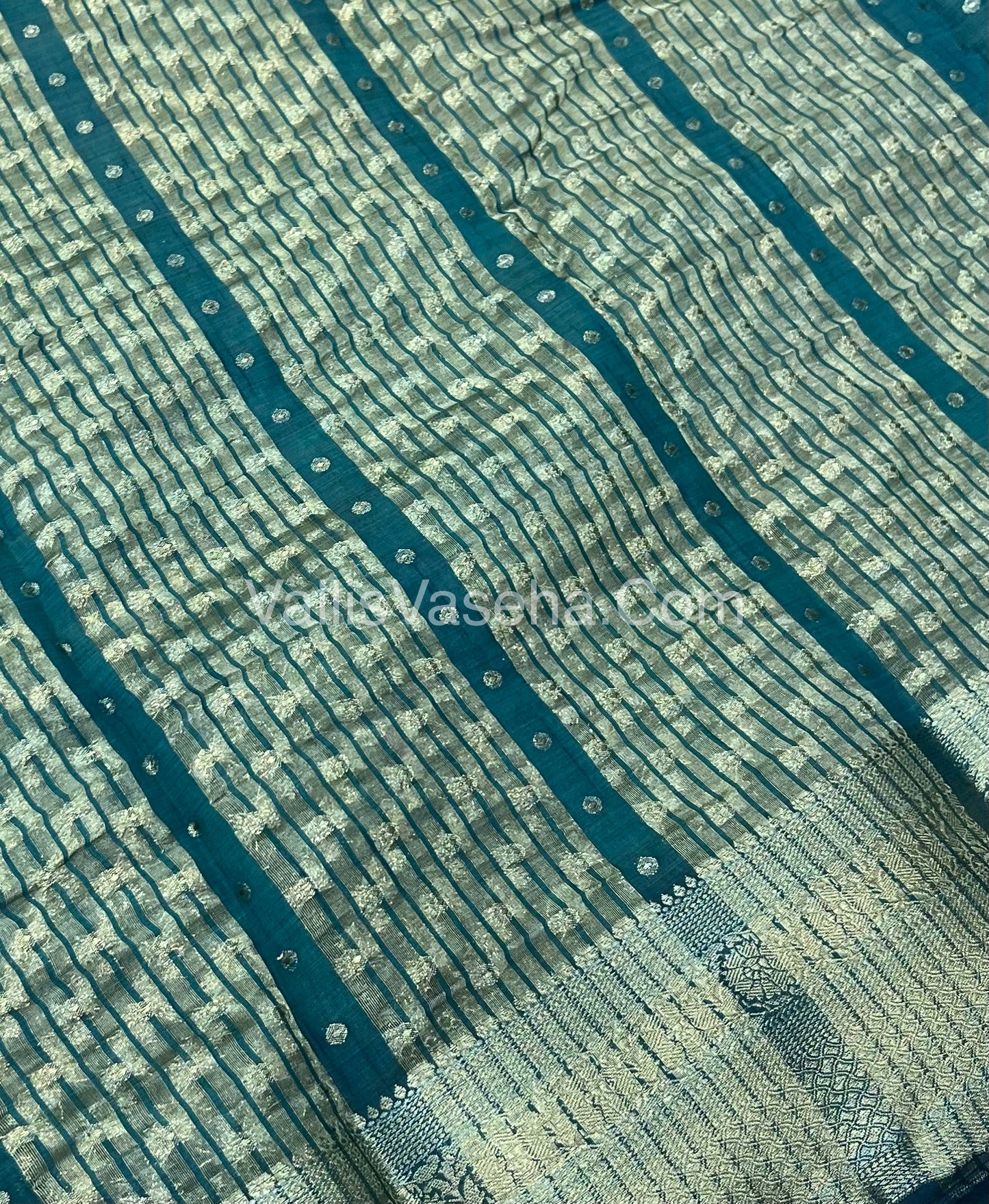 Semi Tussar Silk - Dark Ramar Blue Shade  - VVSTS015