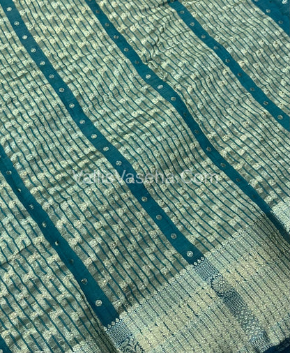 Semi Tussar Silk - Dark Ramar Blue Shade  - VVSTS015