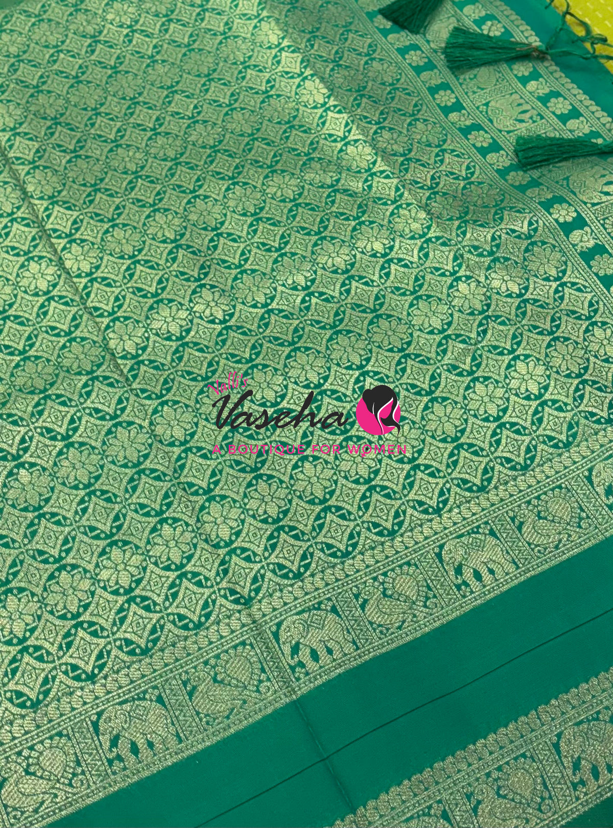 Semi Soft Silk -  Green  With Green - VVSSS038