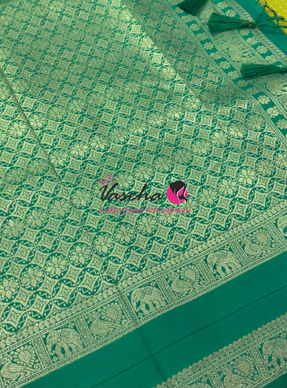 Semi Soft Silk -  Green  With Green - VVSSS038